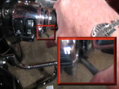 Picture shows thumb easily adjusts the throttle lock