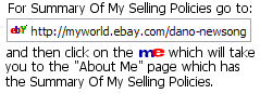 Summary of My Selling Policies 